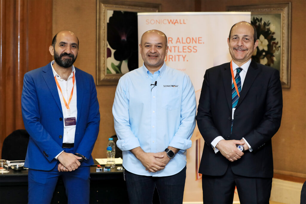 MHE C-levels with SonicWall's regional director in META